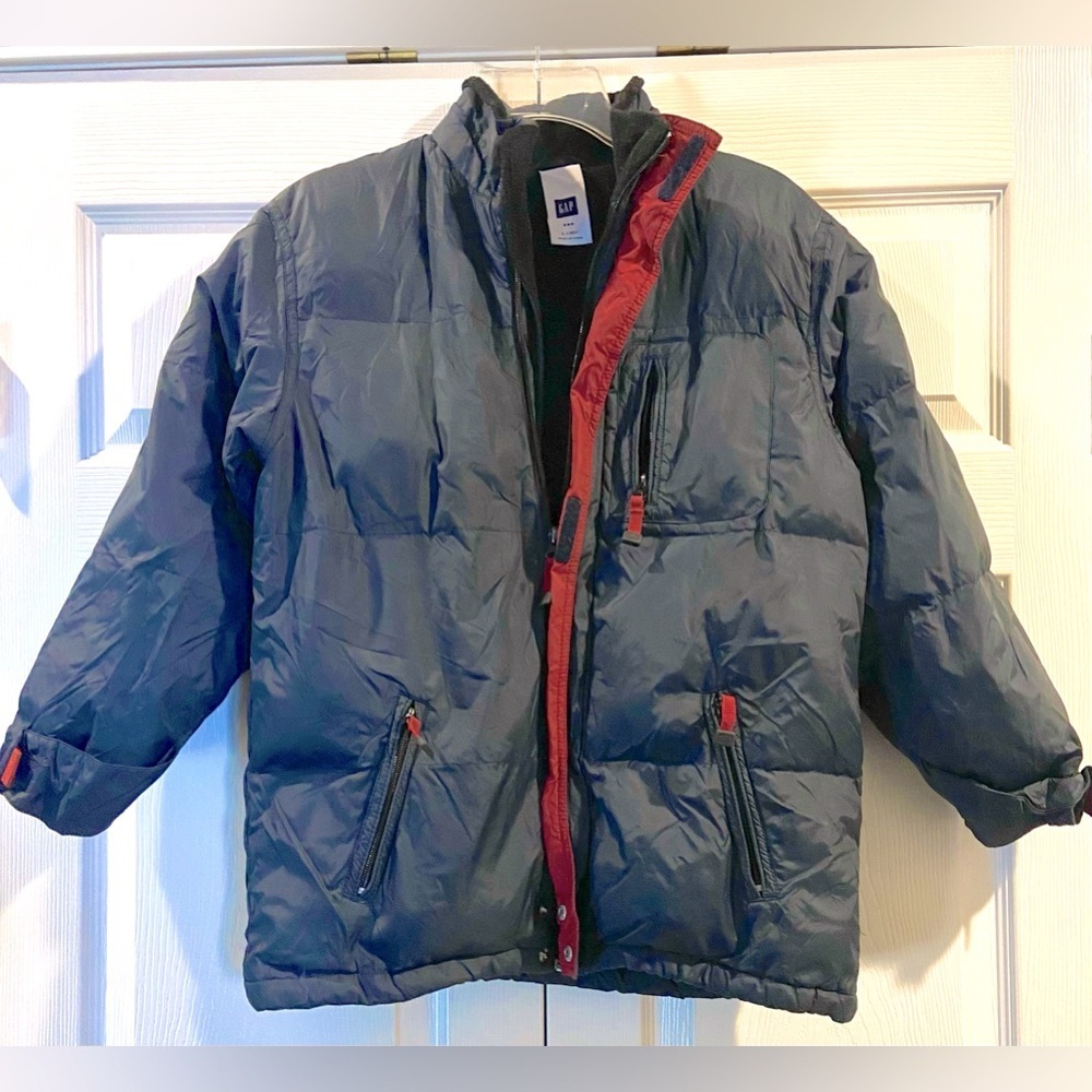 Gap Youth Boys Cold Control Coat Youth Sz 10 Navy Blue Puffer - No Hood